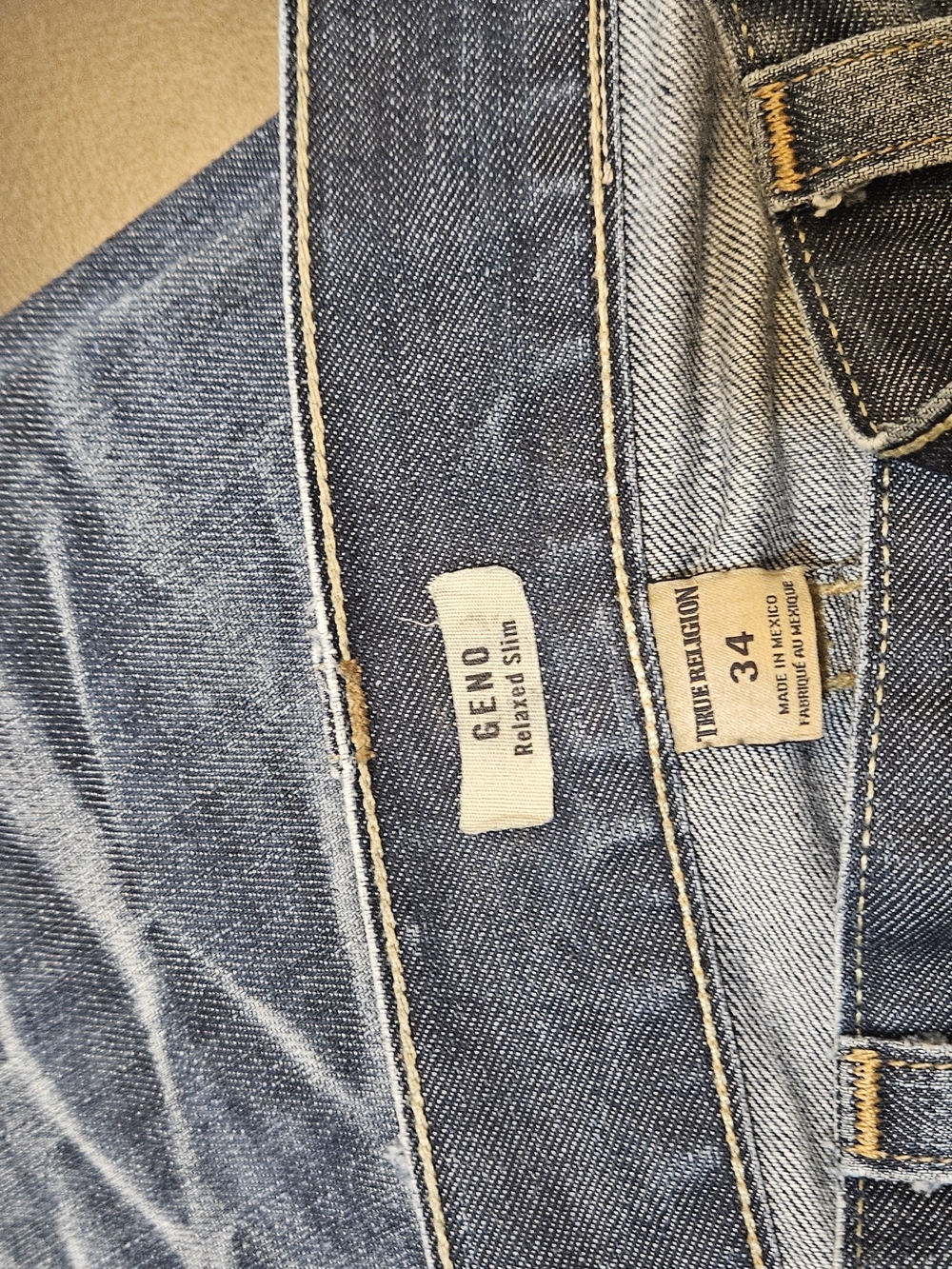True Religion Men's Washed Blue Slim Straight Jeans - Picture 4 of 4